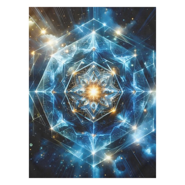 Cosmic Geometry Mandala Star Universe Abstract Tablecloth (Front)