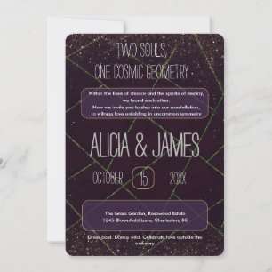 Cosmic Geometry Wedding Alternative Astrology  Invitation