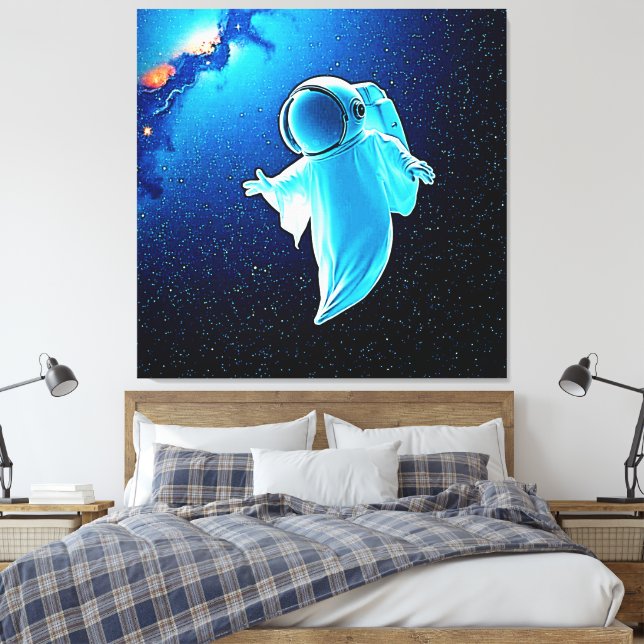 Cosmic Ghost in Space Design Canvas Print (Insitu(Bedroom))