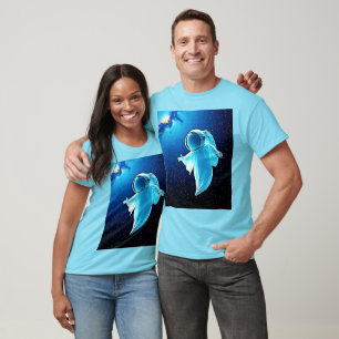 Cosmic Ghost in Space Design T-Shirt