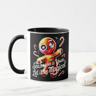 Cosmic Gingerbread Man Art Magical Festive Christm Mug