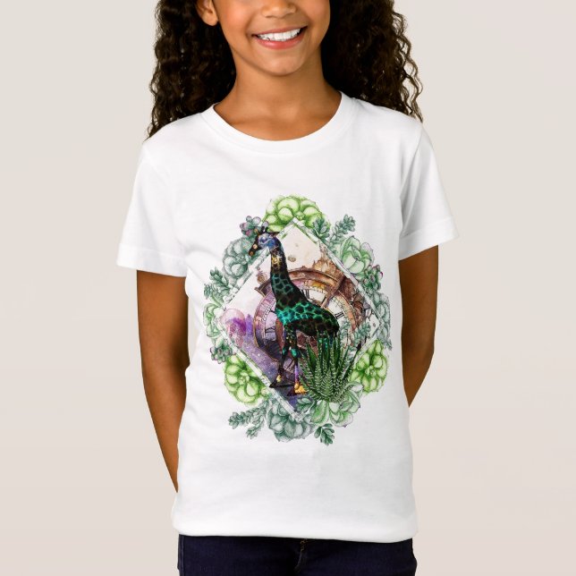 Cosmic Giraffe - Potrait With Time Travel, Skull T-Shirt (Front)
