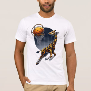 Cosmic Giraffe Slam Dunk - Galactic Basketball Art T-Shirt