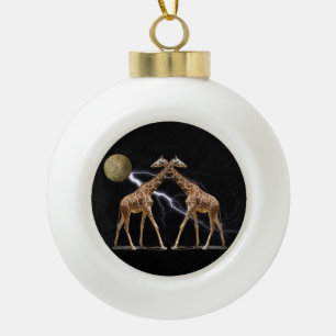 COSMIC GIRAFFES CERAMIC BALL CHRISTMAS ORNAMENT