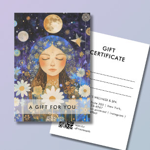 Cosmic Girl Boho Moon QR Code Gift Certificate