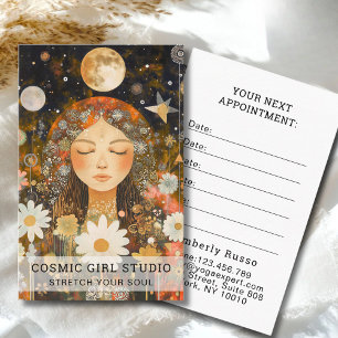 Cosmic Girl Boho Moon Salon Appointment Card