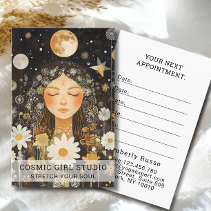 Cosmic Girl Boho Moon Salon Appointment Card