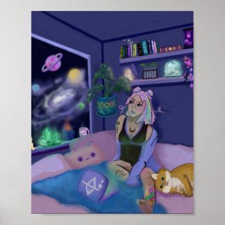 Cosmic Girl Poster Print - by Nephele