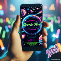 Cosmic Glow Birthday Party Invitation