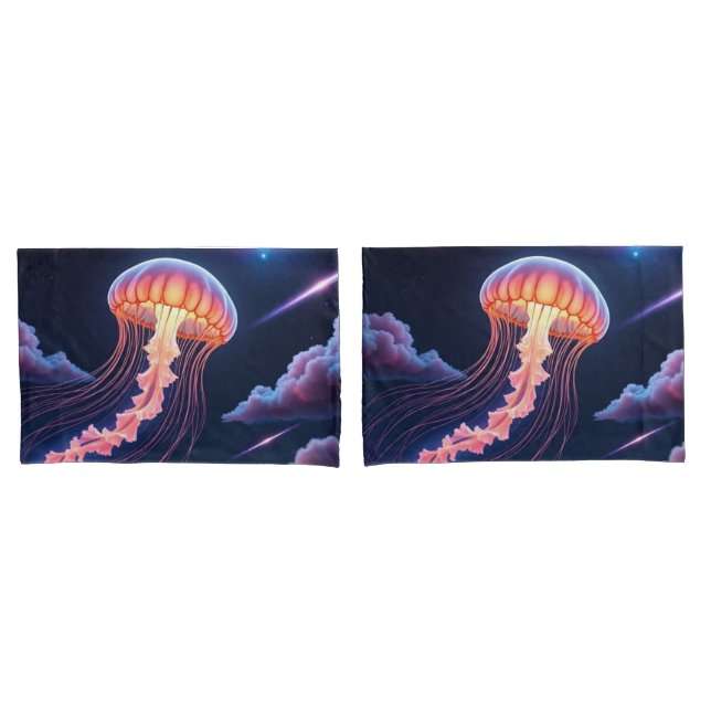 Cosmic Glowing Jellyfish  Pillowcase (Front-Set)