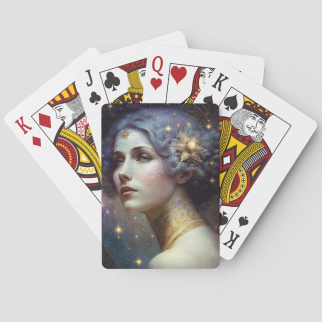 Cosmic Goddess Fantasy Art Playing Cards (Back)