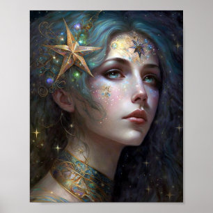 Cosmic Goddess Fantasy Art Poster