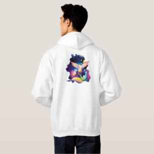 Cosmic Goddess & Flying Celestial Bird Art Hoodie