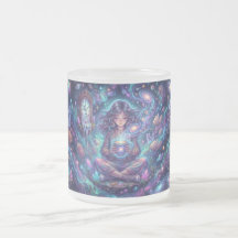 Cosmic Goddess Mug – Mystical Galaxy Woman Meditat
