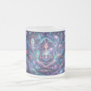Cosmic Goddess Mug – Mystical Galaxy Woman Meditat