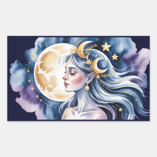 Cosmic goddess rectangular sticker