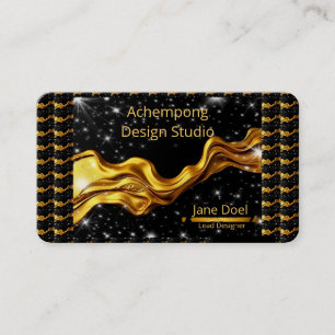 Cosmic Gold Abstract Modern Founder Business Card
