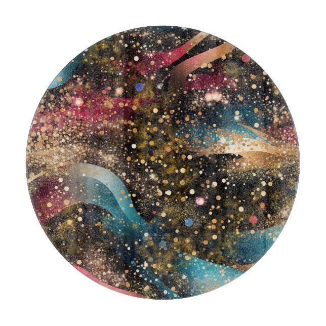 Cosmic Gold Dust All-Over Print Apron Cutting Board (Front)