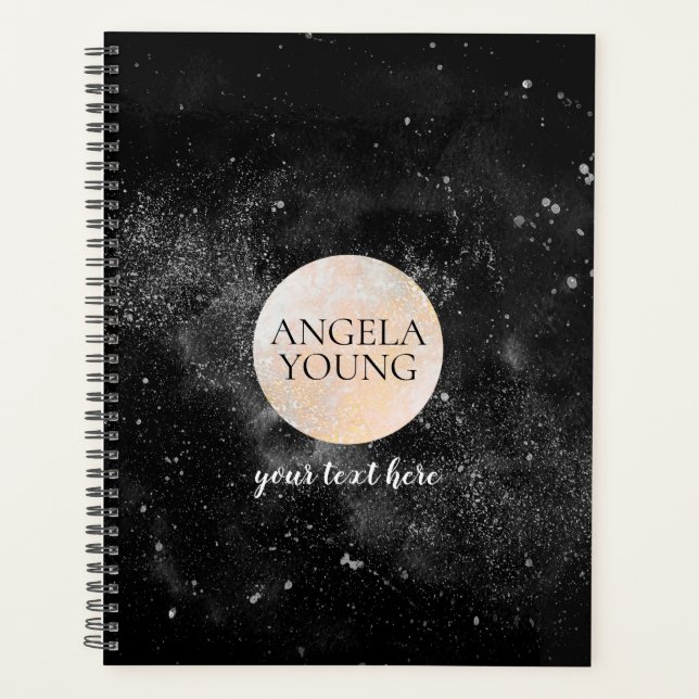 Cosmic Gold Moon Astrology Appointment Book Planner (Front)