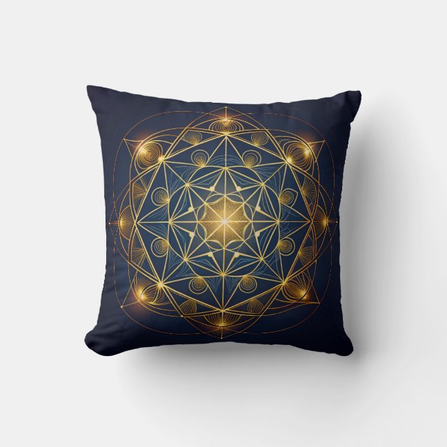 Cosmic Golden Blueprint Cushion (Front)