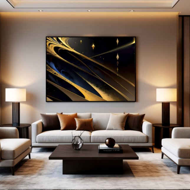 Cosmic Golden Flow Canvas Print (Creator Uploaded)