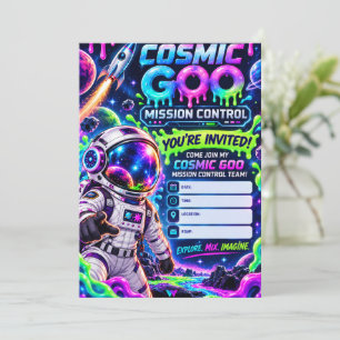 COSMIC GOO MISSION CONTROL SPACE SLIME BIRTHDAY INVITATION