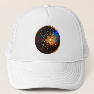 Cosmic Groove: Retro Disco Ball Lino Cut Trucker Hat