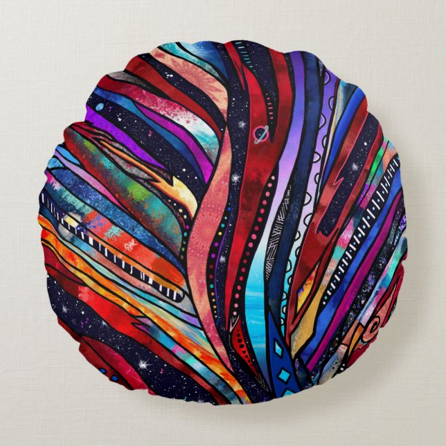 Cosmic Groove Round Cushion (Front)
