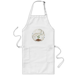 Cosmic Growth Nature Plant with Roots and Stars Long Apron
