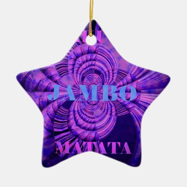 Cosmic Hakuna Art Print Ceramic Tree Decoration (Front)