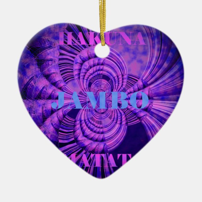 Cosmic Hakuna Art Print Ceramic Tree Decoration (Front)