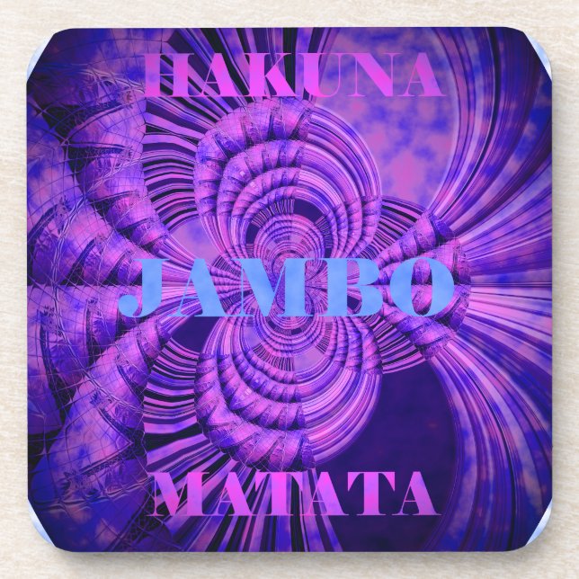 Cosmic Hakuna Art Print Coaster (Front)