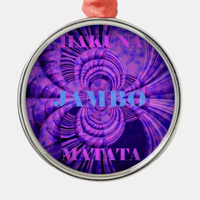 Cosmic Hakuna Art Print Metal Tree Decoration (Front)