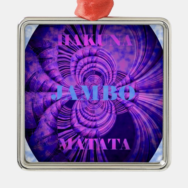Cosmic Hakuna Art Print Metal Tree Decoration (Front)