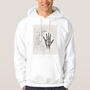 Cosmic Hand in Starry Galaxy – Surreal Spiritual S Hoodie