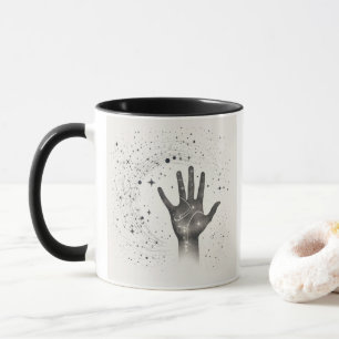 Cosmic Hand in Starry Galaxy – Surreal Spiritual S Mug