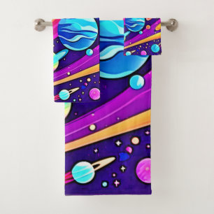 Cosmic Harmony Art Bath Towel Set