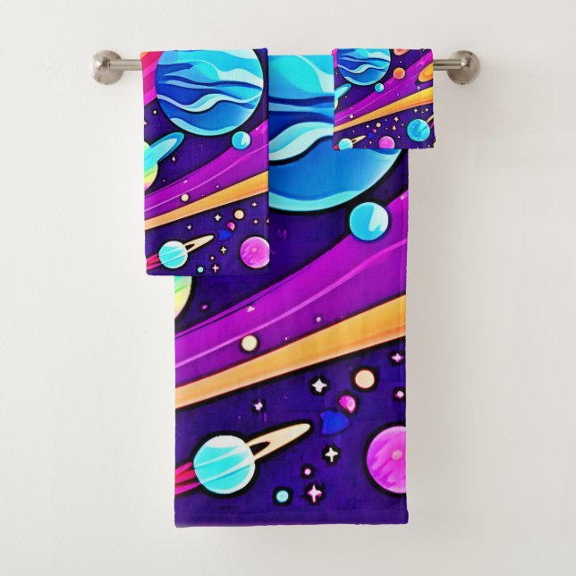 Cosmic Harmony Art Bath Towel Set (Insitu)