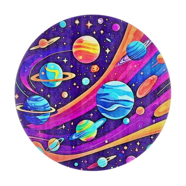 Cosmic Harmony Art Cutting Board (Front)
