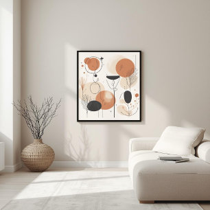 Cosmic Harmony   Modern Abstract Geometric Wall Ar Poster