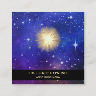 *~* Cosmic Healing Energy Sun Burst Universe Stars Square Business Card