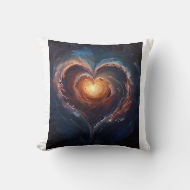 Cosmic Heart Galaxy Love Art – Universe Romance  Cushion (Front)