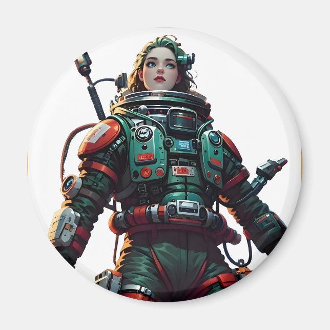 Cosmic Hero: Customisable Space-Themed Merchandise Magnet (Front)