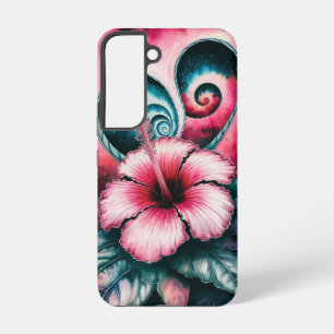 Cosmic Hibiscus Dreams Pink Tropical Flower Samsung Galaxy Case
