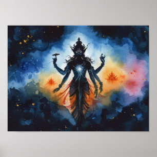 Cosmic Hindu Deity Poster – Gift for Meditation