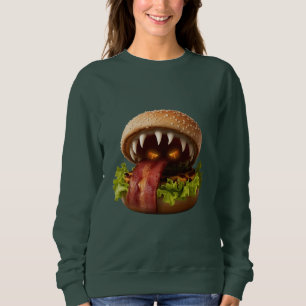 Cosmic Horror Burger Mimic Creepy Cute Halloween Sweatshirt