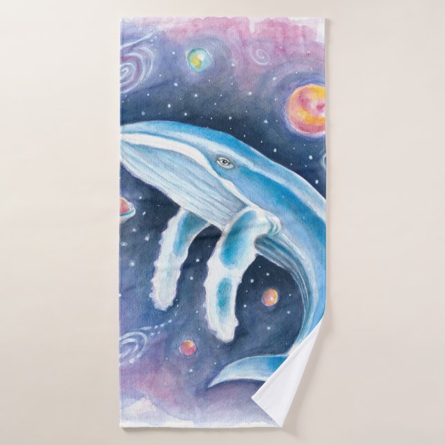 Cosmic Humpback Watercolor Bath Towel Set (Bath Towel)