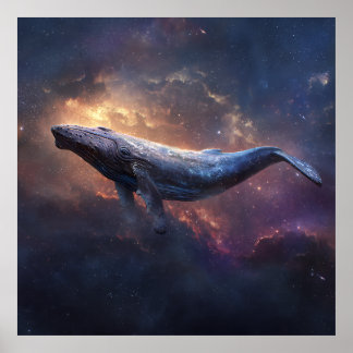 Cosmic Humpback Whale Poster