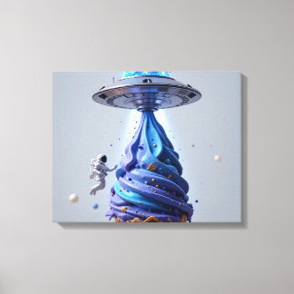 Cosmic Ice Cream Abduction Canvas Print