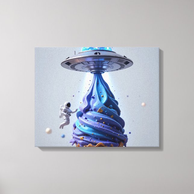 Cosmic Ice Cream Abduction Canvas Print (Front)